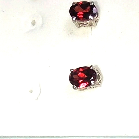 Garnet Stud Earrings - Picture 9 of 11